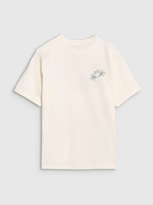 Chłopięcy t-shirt z nadrukiem 4F 4FJWSS25TTSHM1914 - biały 4F JUNIOR