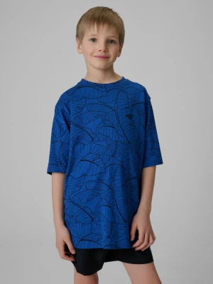 Chłopięcy t-shirt z nadrukiem 4F 4FJWSS26TTSHM3285- niebieski 4F JUNIOR