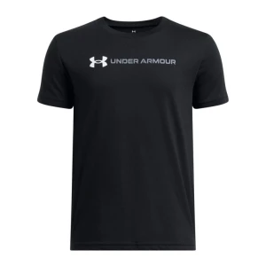 Chłopięcy t-shirt z nadrukiem Under Armour UA B Logo Wordmark SS - czarny