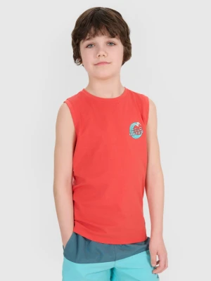 Chłopięcy top z nadrukiem 4F 4FJWSS25TSLEM162 - czerwony 4F JUNIOR