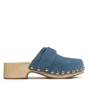 Chodaki Tommy Hilfiger Th Clog Suede FW0FW07171 Niebieski