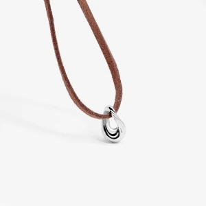 Choker na rzemyku z zawieszką; sea, salt, wave by ania kruk BRĄZOWY