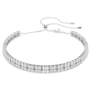 Choker Tennis Matrix, Szlif okrągły, Biały, Powłoka z rodu Swarovski