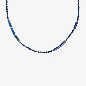 Choker z lapis lazuli; srebrny pozłacany Ania Kruk GRANATOWY