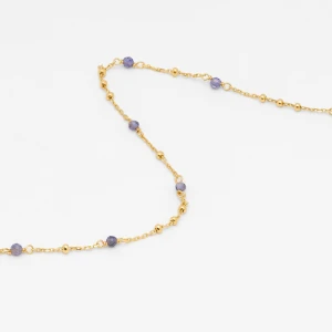 Choker z lolitem; i kuleczkami, srebrny pozłacany Ania Kruk FIOLETOWY