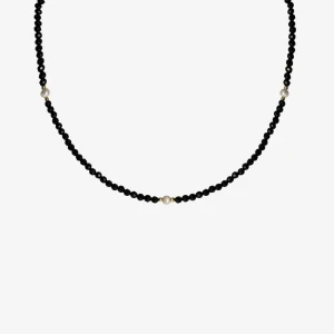 Choker z onyksem; srebrny pozłacany Ania Kruk
