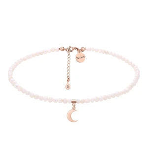 Choker z pereł naturalnych z księżycem z różowego złota SOTHO