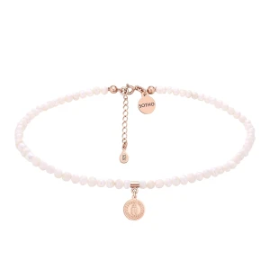 Choker z pereł naturalnych z medalionem z różowego złota SOTHO