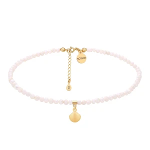 Choker z pereł naturalnych ze złotą muszelką SOTHO