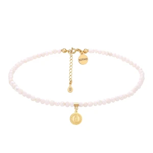 Choker z pereł naturalnych ze złotym medalionem SOTHO