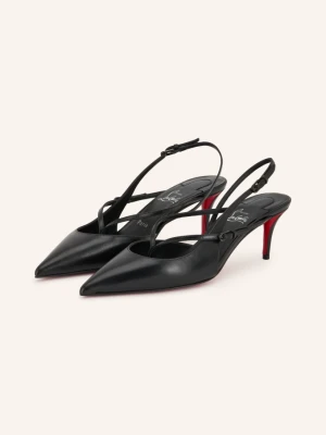 Christian Louboutin Czółenka Typu Slingback Twistissimo 60 schwarz CZARNY