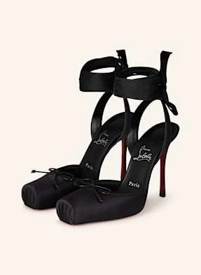 Christian Louboutin Czółenka Z Odkrytą Piętą Cassia Lace Up 100 schwarz