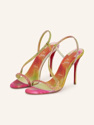 Christian Louboutin Sandały Na Obcasie Botanica 100 Z Kamyczkami Ozdobnymi pink
