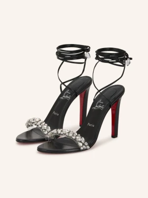 Christian Louboutin Sandały Na Obcasie Fanny Jolly 100 Z Kamyczkami Ozdobnymi schwarz