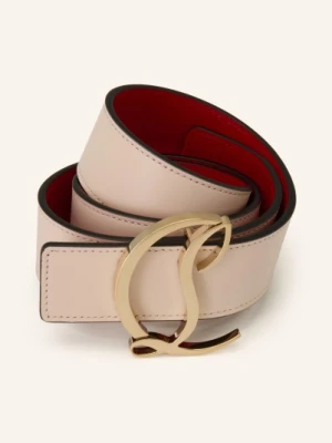 Christian Louboutin Skórzany Pasek Cl Logo beige