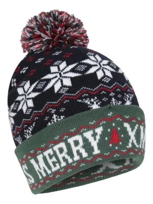 Christmas Fairisle dziecięca czapka z pomponem - Navy Mountain Warehouse