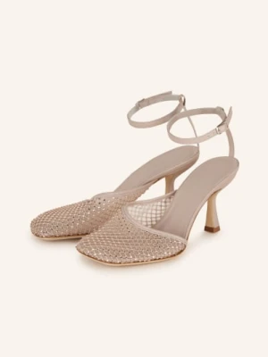 Christopher Esber Czółenka Z Odkrytą Piętą Minette Z Ozdobnymi Kamykami beige