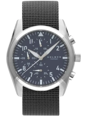 Chronograficzny z niebieską tarczą zegarek Holmen Copenhagen