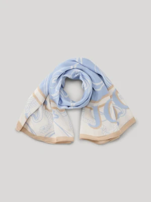 Chusta Ava w kolorze jasnoniebieskim z écru ze wzorem Joop
