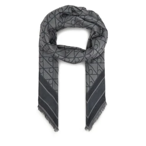 Chusta Calvin Klein Emblem Aop Jacquard Square Scarf LV04F8080G Czarny