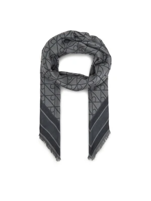 Chusta Calvin Klein Emblem Aop Jacquard Square Scarf LV04F8080G Czarny