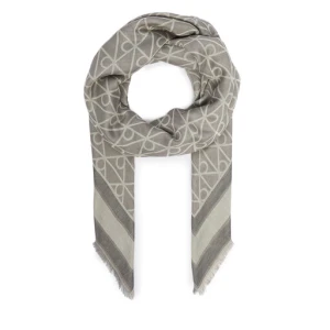 Chusta Calvin Klein Emblem Aop Jacquard Square Scarf LV04F8080G Granatowy
