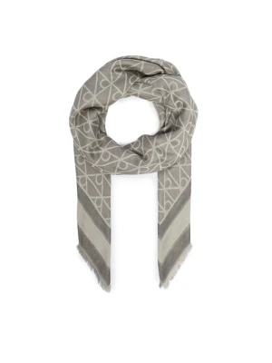 Chusta Calvin Klein Emblem Aop Jacquard Square Scarf LV04F8080G Szary