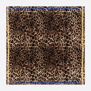 Chusta cętki leoparda ramka kontrast BIMBA Y LOLA brązowy
