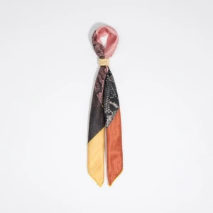 Chusta charms geometryczny patchwork skóra węża żółta BIMBA Y LOLA