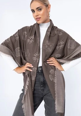 Chusta damska z bambusem tkany w monogram brązowa Wittchen