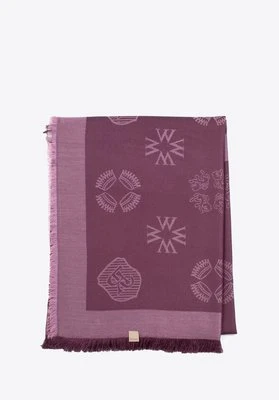 Chusta damska z bambusem tkany w monogram fioletowa Wittchen