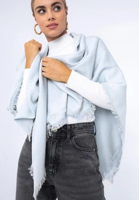Chusta damska z bambusem tkany w monogram jasnoniebieska Wittchen