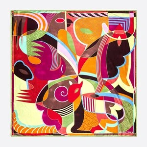 Chusta geometryczne kształty bordowa BIMBA Y LOLA