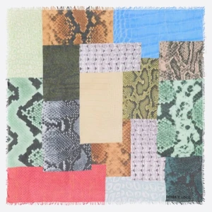 Chusta geometryczny patchwork skóra węża BIMBA Y LOLA AQUAMARINE