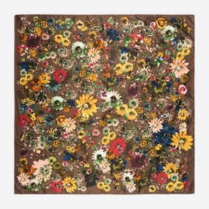 Chusta kwiaty akwarela brązowa BIMBA Y LOLA