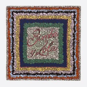 Chusta kwiaty i logo brązowa BIMBA Y LOLA