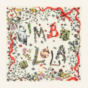 Chusta logo ilustracje biała BIMBA Y LOLA