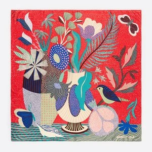 Chusta martwa natura puentylizm czerwona BIMBA Y LOLA