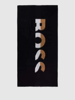 Chusta plażowa z nadrukiem z logo model ‘Beach Towel Bold’ Boss
