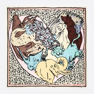 Chusta serce zwierzęta złamana biel BIMBA Y LOLA