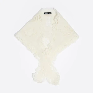 Chusta w kształcie trójkąta z dzianiny i koronki BIMBA Y LOLA IVORY