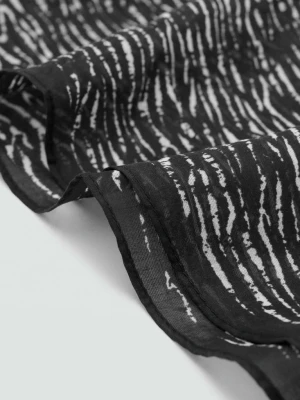 Chusta w zeberkę czarny - Teen - Rozmiar uniwersalny - MANGO TEEN