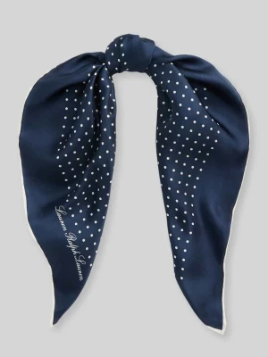 Chusta z czystego jedwabiu z napisem z logo Lauren Ralph Lauren