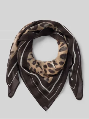 Chusta z czystej wiskozy ze zwierzęcym nadrukiem na całej powierzchni monari