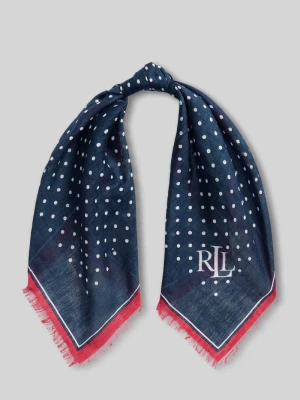 Chusta z mieszanka lnu i bawełny model 'DOT' Lauren Ralph Lauren