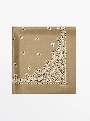 Chusta Z Wzorem Paisley - Złoty - Massimo Dutti - Female