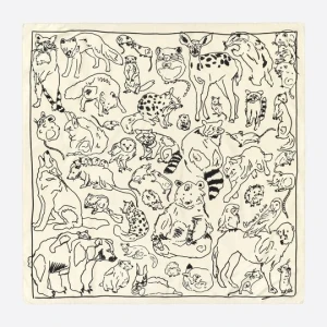 Chusta zwierzęta sketch off white BIMBA Y LOLA