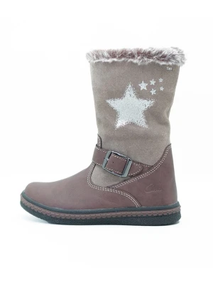 Ciao Skórzane kozaki w kolorze beżowym rozmiar: 25