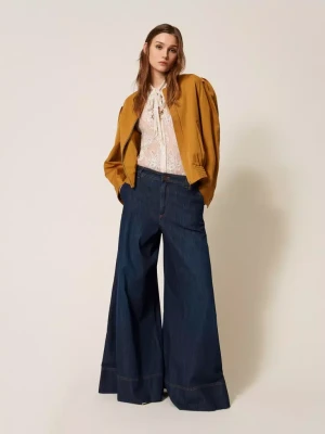 CIEMNE JEANSY PALLAZZO TWINSET