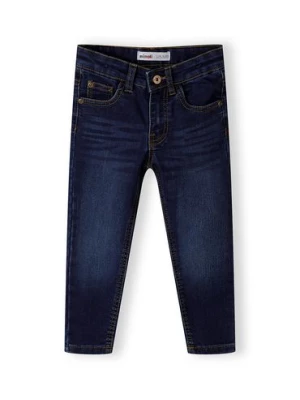 Ciemne klasyczne spodnie jeansowe dopasowane dla chłopca Minoti